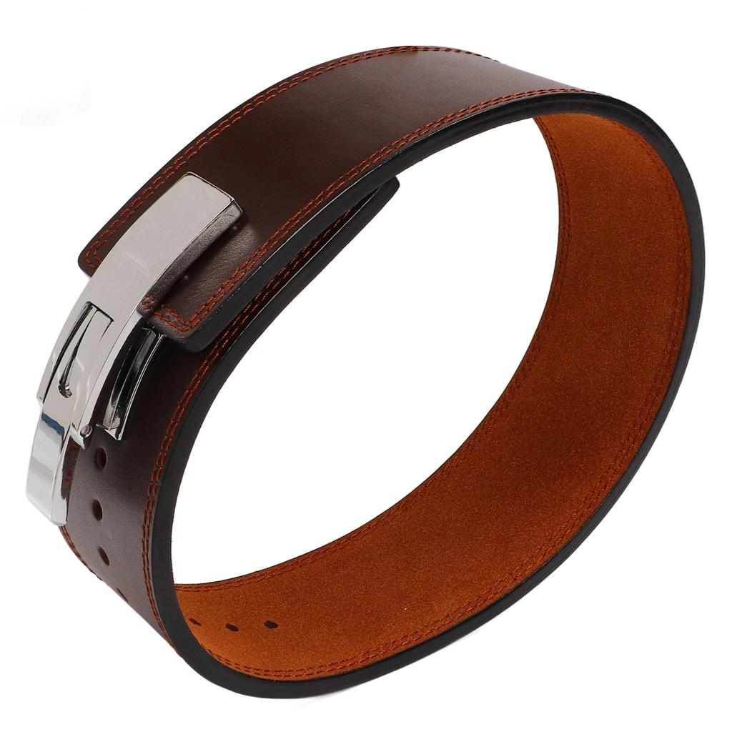Bodybuilding Squat Belt Leather Waist Support Training Strength Belt Sports Protective Gear Brown