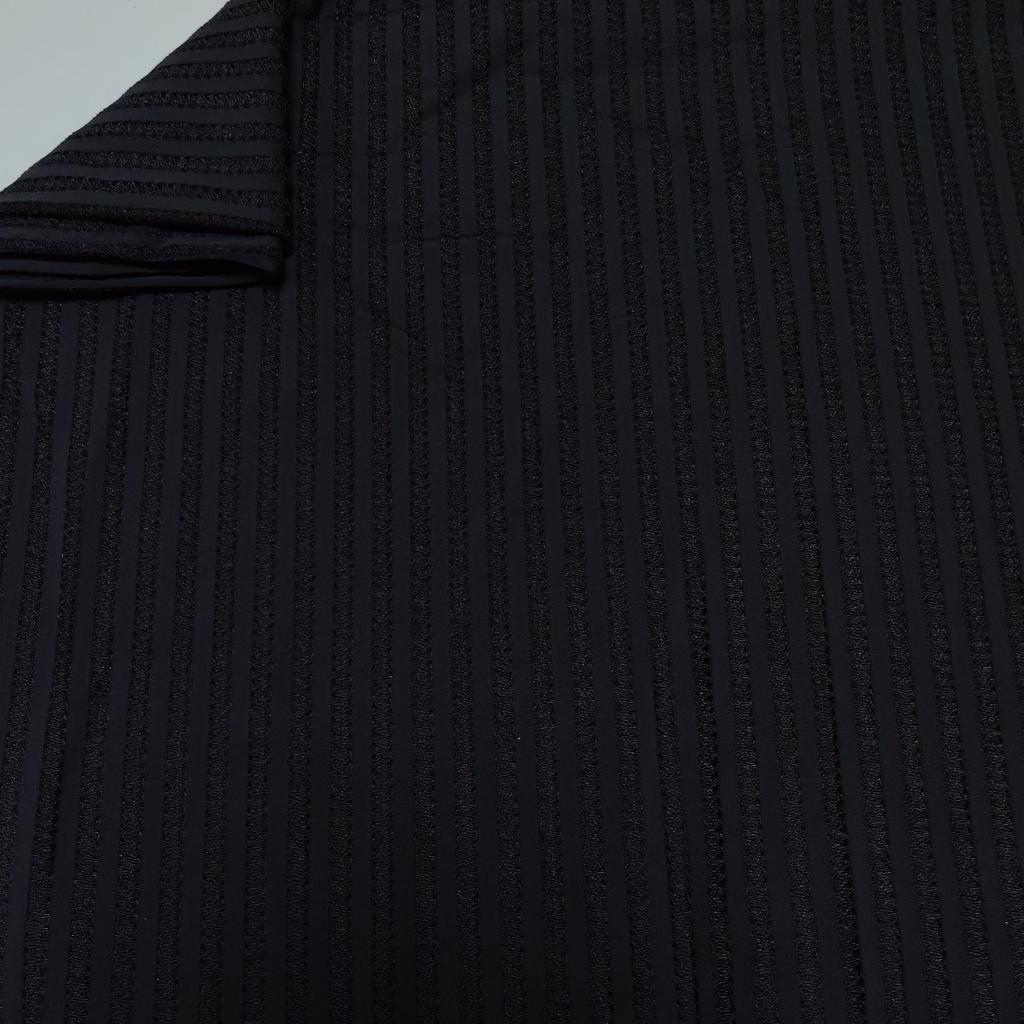 40D Black Horizontal Stripe Nylon Spandex Mesh Fabric