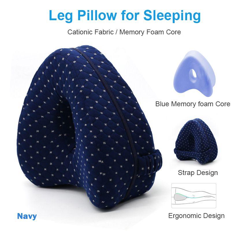 

Orthopedic Pillow Sleeping Memory Foam Leg Positioner Knee Support Legs Between Navy