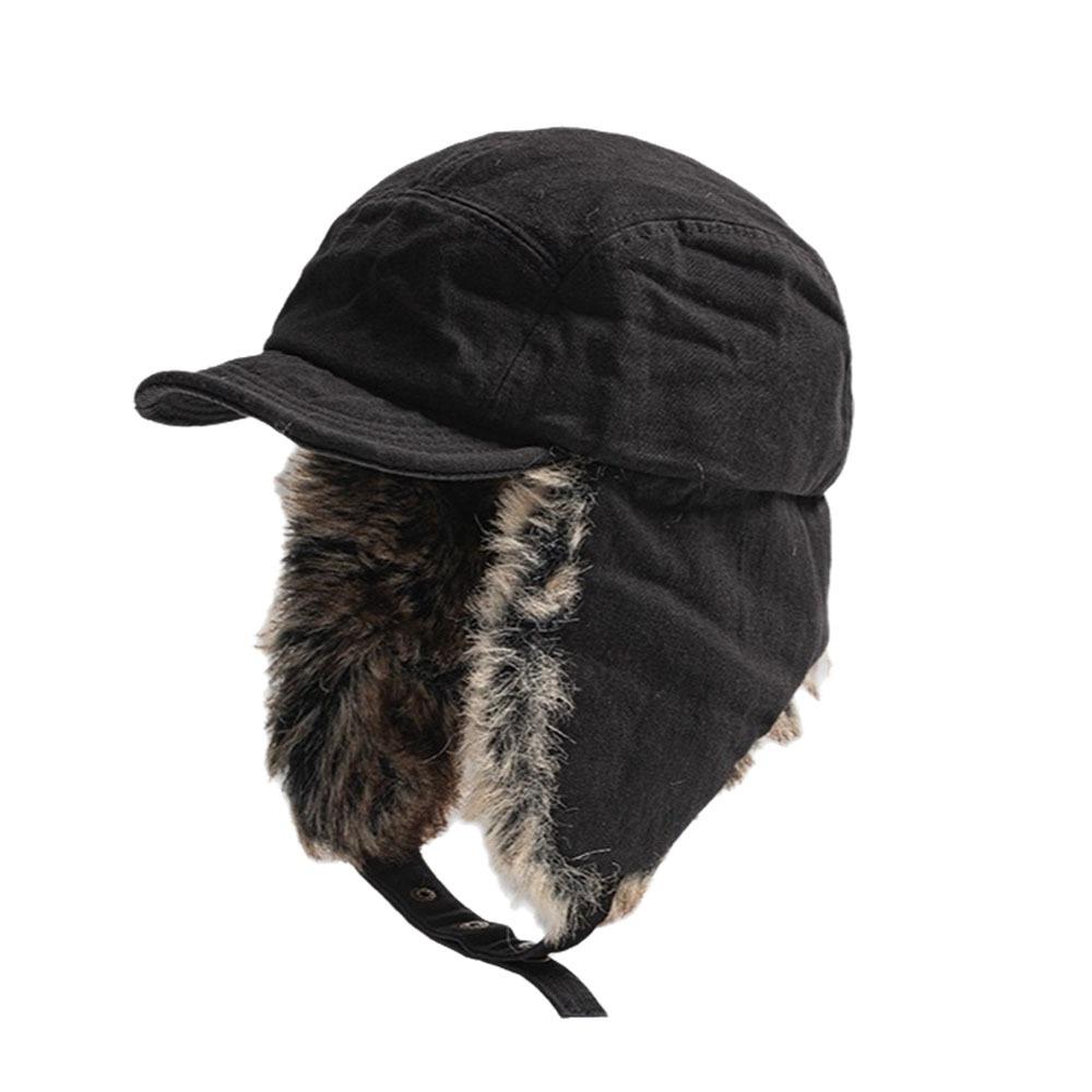 Windproof Lei Feng Hat Plush Earflap Ski Headwear Retro Style Ski Pilot Cap For Men and Women