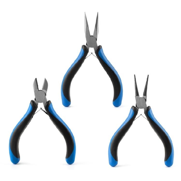 3Pcs Chain Nose Pliers Jewelry Crafting Pliers Steel Texture Hand Tool Professional Jewelry Pliers Suitable for Crafting