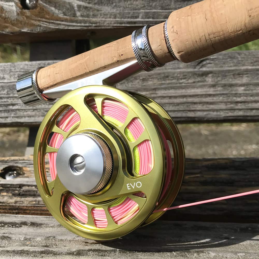 Carretel de mosca river peak evo (#24, amarelo bambu)