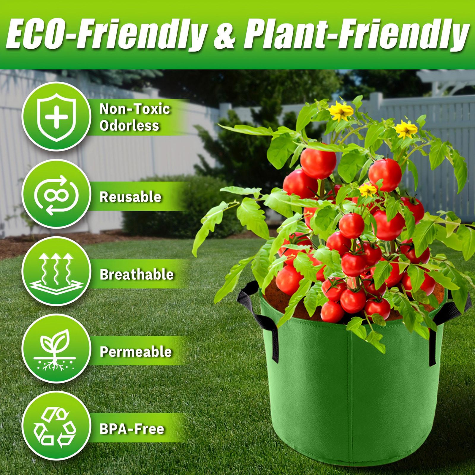 

Утолщенный нетканый мешок для посадки Красивый мешок для посадки в саду и на балконе One Size зелёный