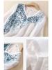 2024 Summer Embroidered Lace Cotton Linen Plus Size Short Sleeve Slimming Blouse