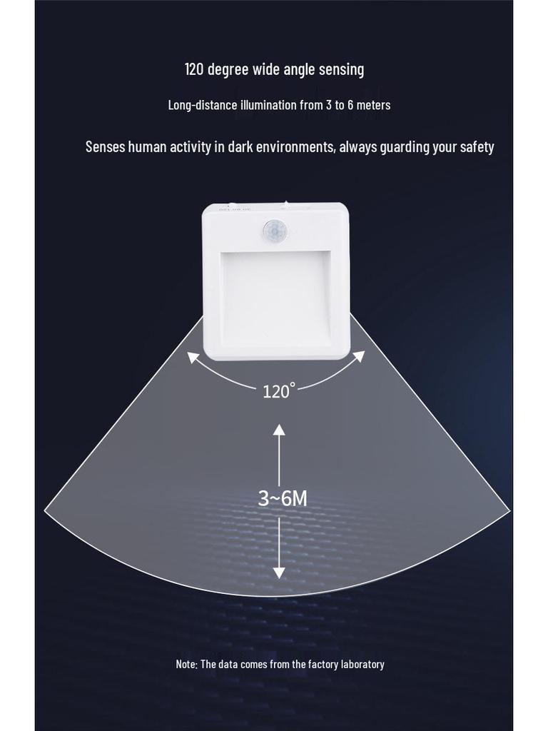 YOC Adjustable Infrared Sensor Night Light, Stepless Dimming, EU Plug, Warm & Cool White.