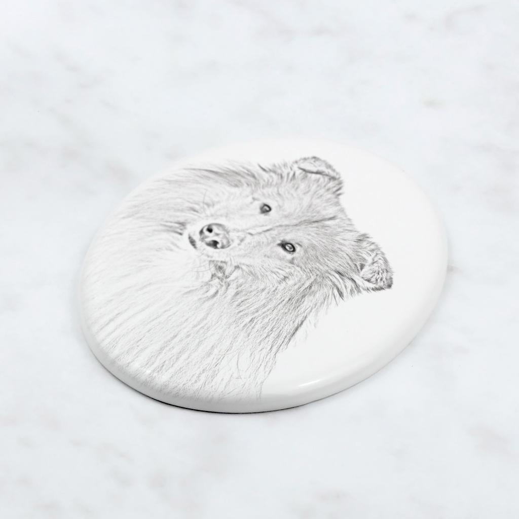 Collie Rough, Long-Haired Collie - commemorative plaque with a photo of a dog, tombstone with a print, personalized oval plaque from the Art-Dog brand