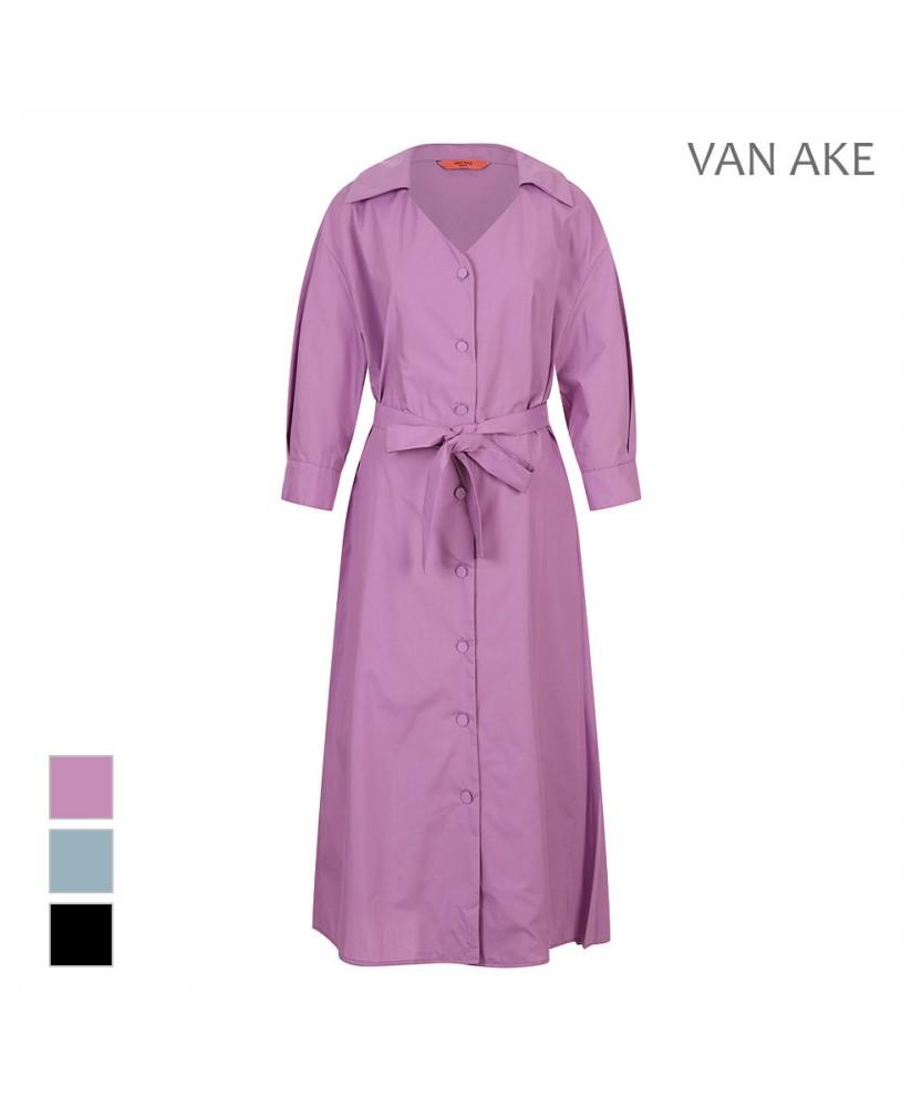 VANAKE Back Pleated Shirt Dress_Vb44Opud08A