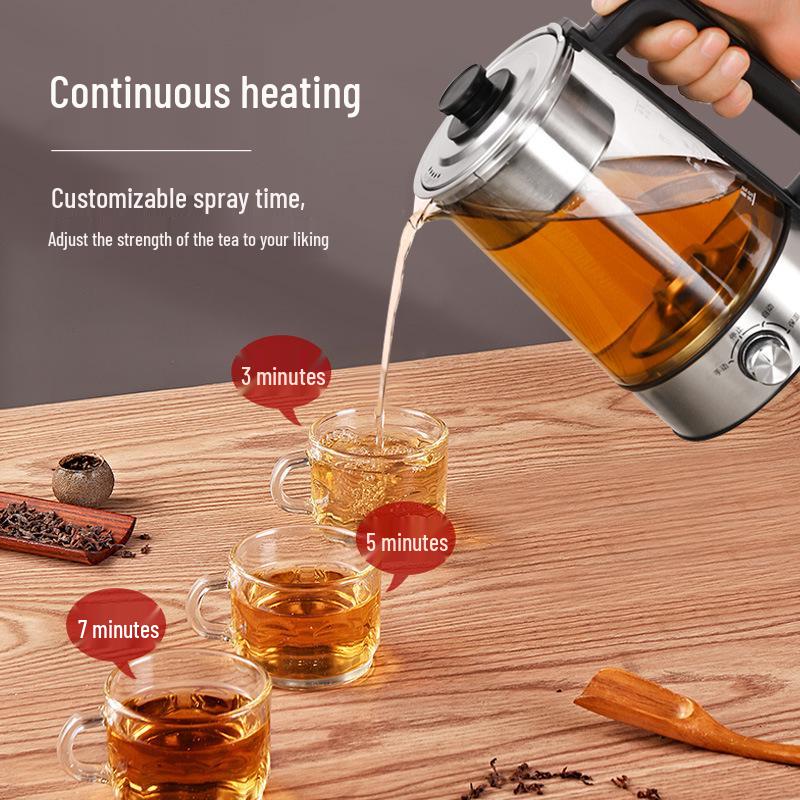 Electric Glass Spray Tea Maker, Large Capacity Steaming Kettle, Black Tea Health Pot