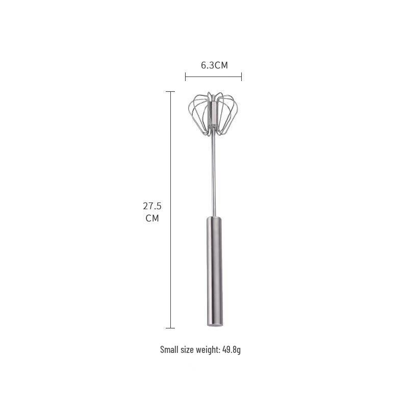 Stainless Steel Semi-Automatic Rotating Egg Beater for Kitchen and Baking