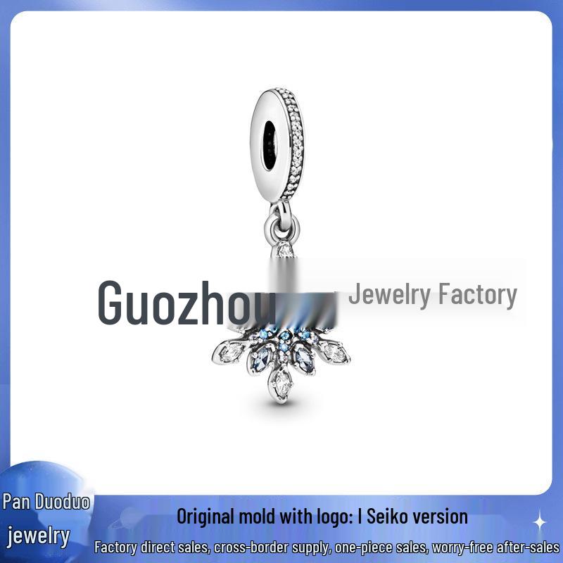 Pandora-Style White Copper Beads: Blue Series Heart of the Ocean & Dream Catcher Pendants