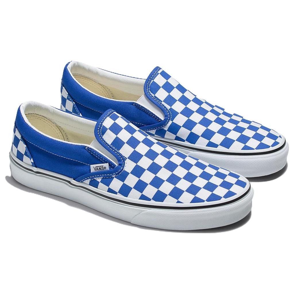 Vans Slip-On Checkerboard Classic Canvas Casual Low-Top Skate Shoes Unisex sneaker Blue White VN0A7Q5D6RE