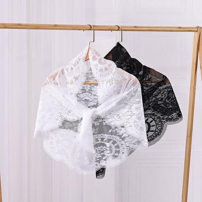 Cute Lace Flower Shawl Thin Bandanas for Women Fashion Sweet Headscarf Shawl  Pastoral Style