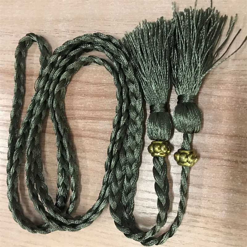 Curea de fustă cu fundă din frânghie în stil coreean, cu noduri subțiri, țesute decorative cu ciucuri, lanț pentru talie, curea pentru studenți, pentru femei