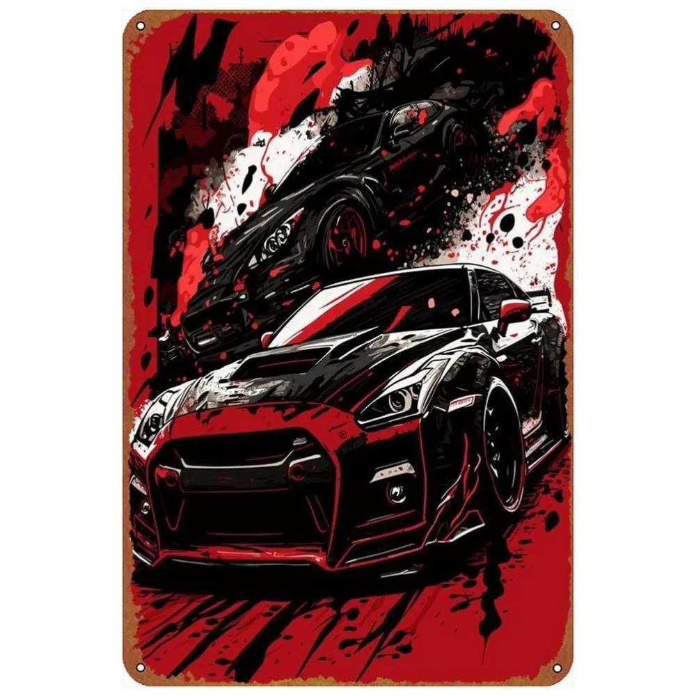 Vintage Classic Car Metal Tin Signs Mustang GT Posters Plate Wall Decor for Garage Bars Man Cave Cafe Clubs Retro Posters