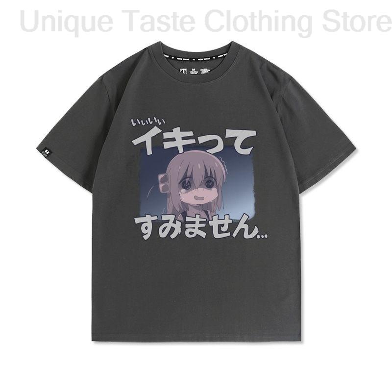 BOCCHI THE ROCK T Shirt Gotoh Hitori Cartoon Cute Print Tshirt Women Unisex Harajuku Fashion Summer Cotton Short Sleeve Tee Tops