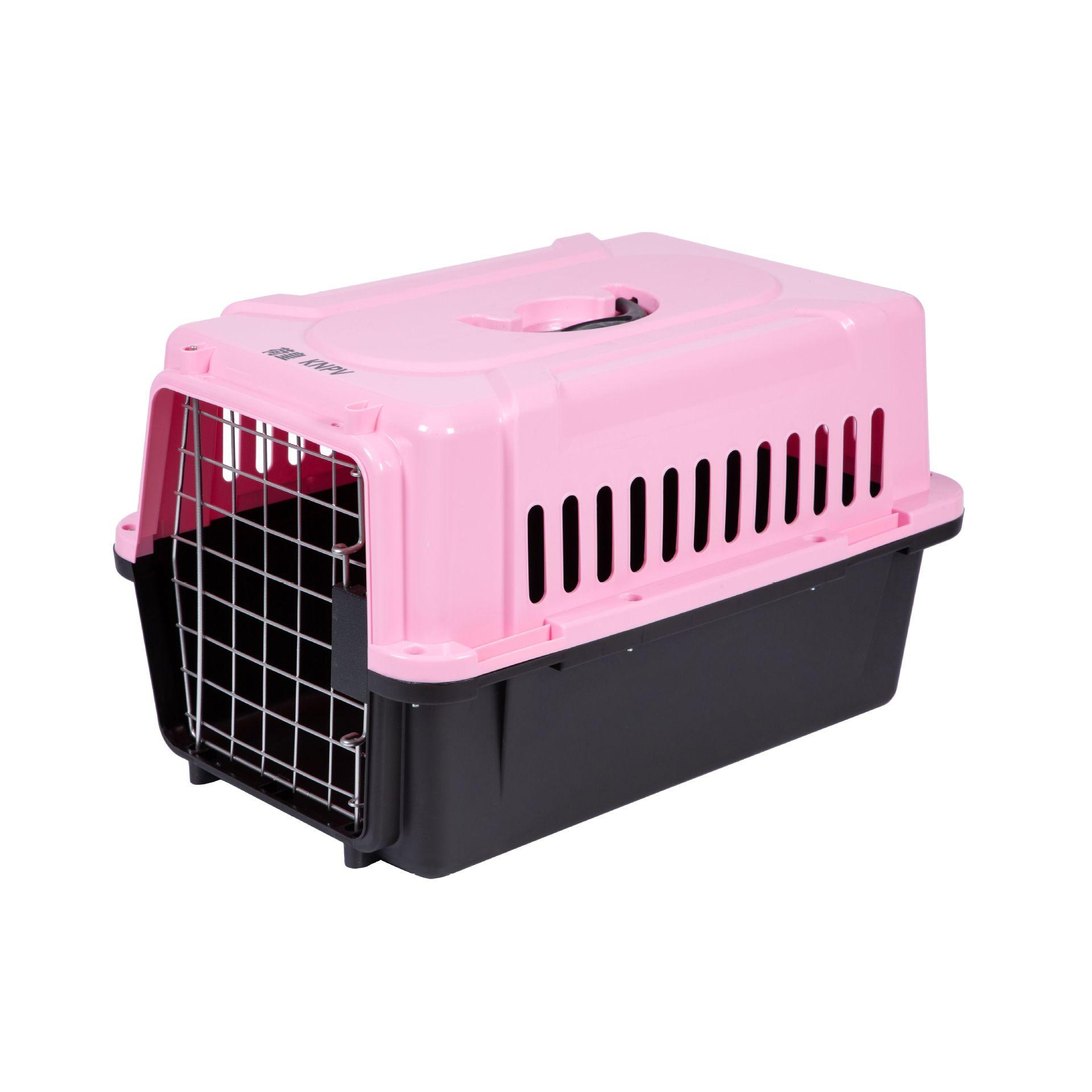 

Portable Pet Airline Carrier for Cats Dogs Travel Crate Kennel with Ventilation Hot Sale Wholesale Pet Supplies No pad provided розовый