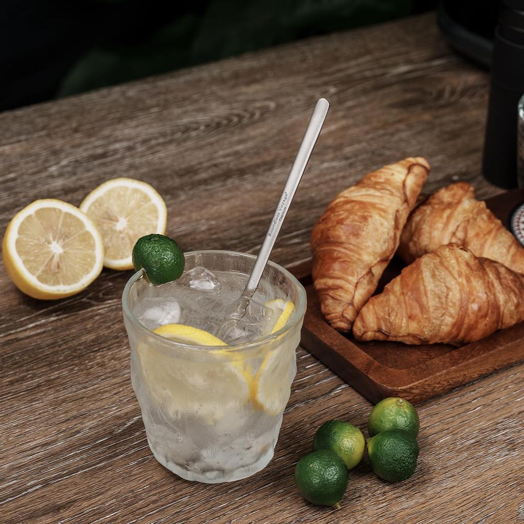 Boundless Voyage Titanium Muddler Parfait Spoon for Ice and Sweets Ti1035T Spoon, Coffee, Cream, Cocktails, (22.8cm)