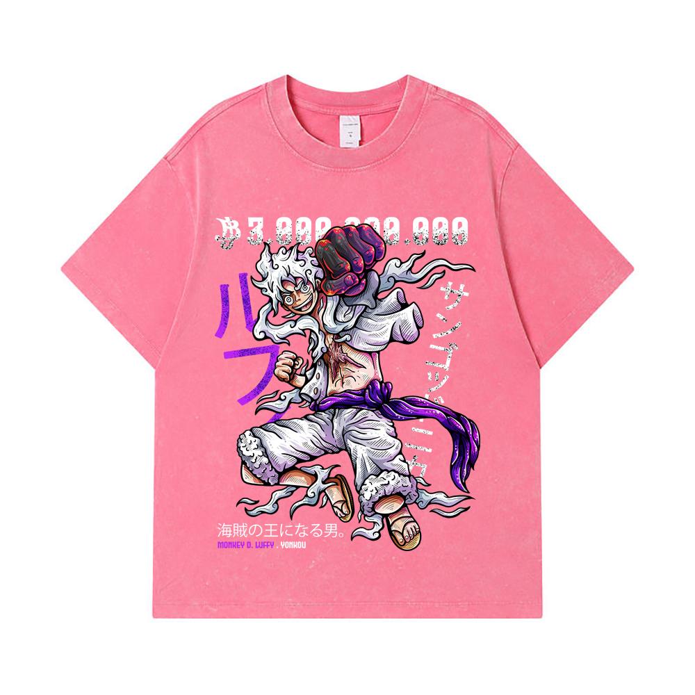 275 GSM Washed T-shirts 100% Cotton One Piece V3 Sun God Nika Print Unisex Heavy Cotton T Shirt
