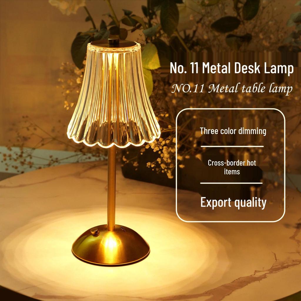 Luxury Crystal Pumpkin Bedside Lamp: Elegantly Designed Charging Night Light with a Simple Atmosphere