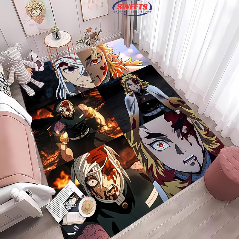 New Arrival ! Customized Demon Slayer Carpet, Demon Slayer Nine Hashira Living Room Bedroom Bed Mat, Non-slip Durable Office Rug