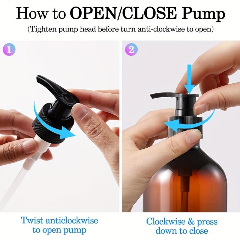 1 Stück 300ML 500ML Badezimmer Seifenspender Bernstein Shampoo Lotion Behälter Druckpumpe Nachfüllbare Flasche für Badeseife Gel Kosmetik