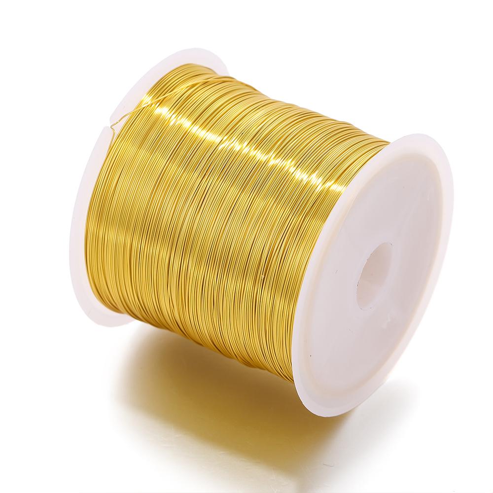 

10Meters/Roll 18K Gold Plated Copper Wire Bracelet Necklace Braided String For DIY Tassels Beading String Jewelry Making 0.3mm x 10Meters золотой