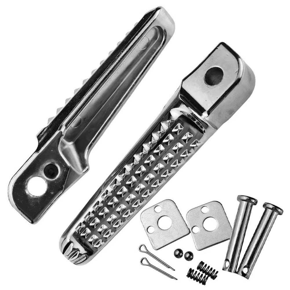 1 Pair Motorcycle Foot Pegs Footrests Pedals Wear-Resistant Aluminum Alloy Pedals Replacement For Most Motorcycles as photo