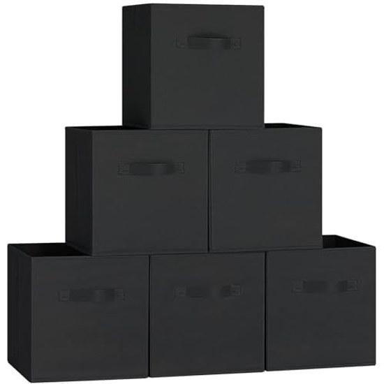 Storage Box 6-Piece Set Width 27cm Depth Height 28cm Foldable Case Handle Fabric Suitable Color Clothing Toy Living Room Small Item Magazine Organizer