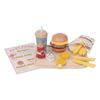 Set Hamburger Fast Food din Lemn de Jucărie Realist Educativ Accesorii de Bucătărie Jucărie pentru Băieți Fete
