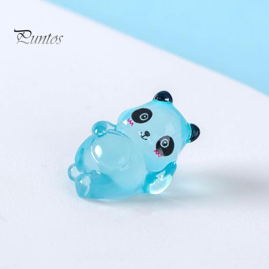 8Pcs Luminous Little Panda DIY Decoration Set Waterproof Rust-proof Solar Powered Glow In The Dark Ornaments