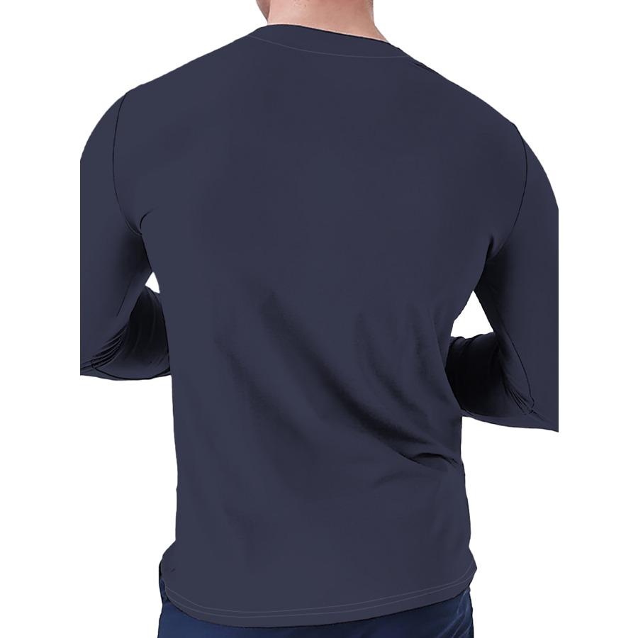 Svalové pánské sportovní tričko fitness větší velikosti Pánské elastické bavlněné podzimní polokošile s výstřihem do V s dlouhým rukávem