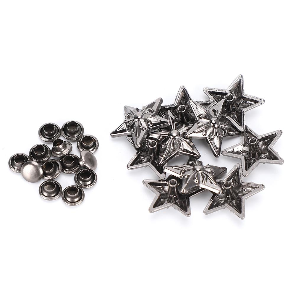 50 Sets Star Rivets Stud Screw Leathercraft Button 16mm DIY Accessories for Belt Luggage Clothing