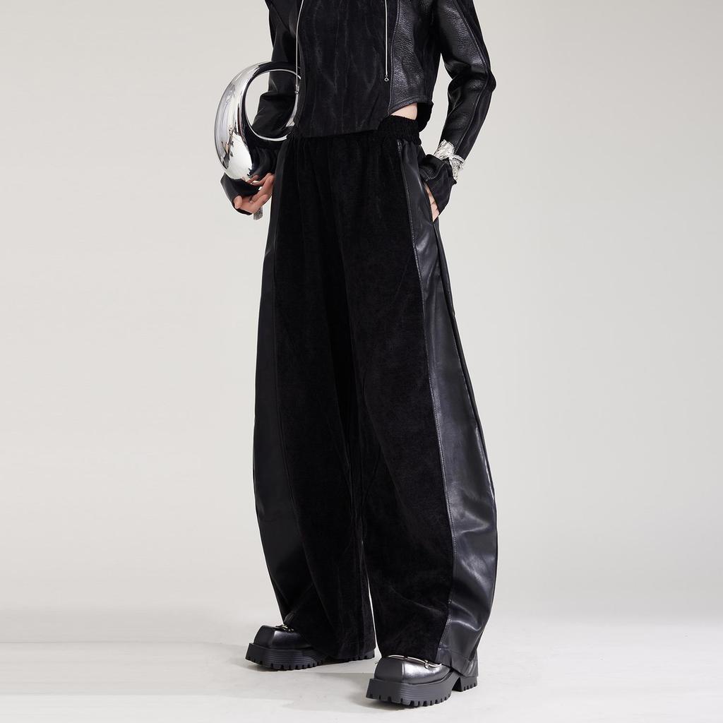 Maillard Women's Wide-Leg Velvet-Lined Sports Sweatpants for Autumn/Winter