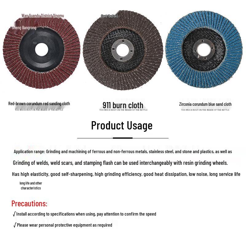 Durable 100 Type Flap Disc for Metal Polishing, Thickened Sanding Disc for Stainless Steel