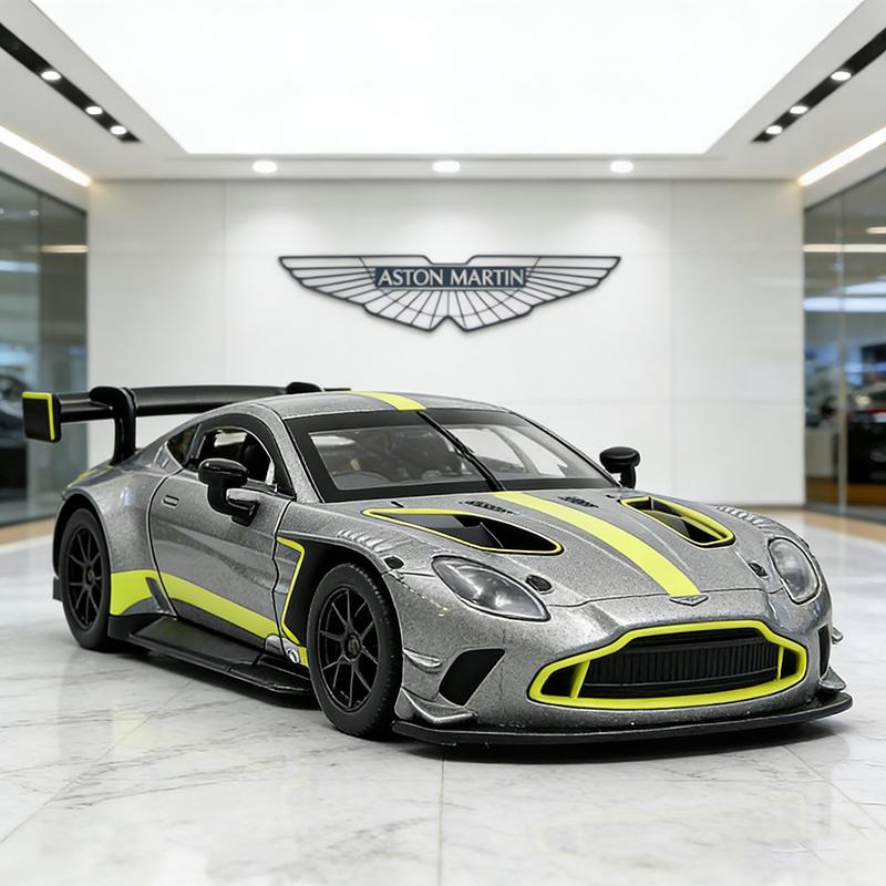 

1:31 Aston Martin Vanquish GT3 Alloy Racing Car Model Sound and Light Pull Back Children s Toy Collectibles Birthday Gift серый