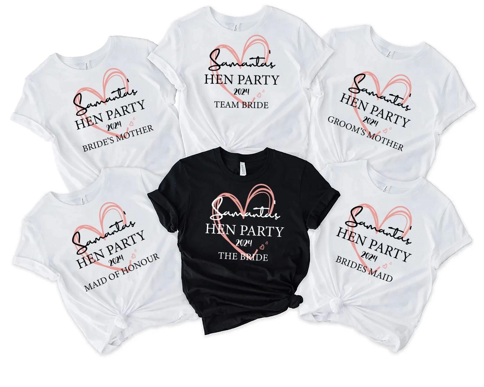 Personalised Hen Party T Shirts, Team Bride Group T Shirt , hen party ( Ta) 2XL