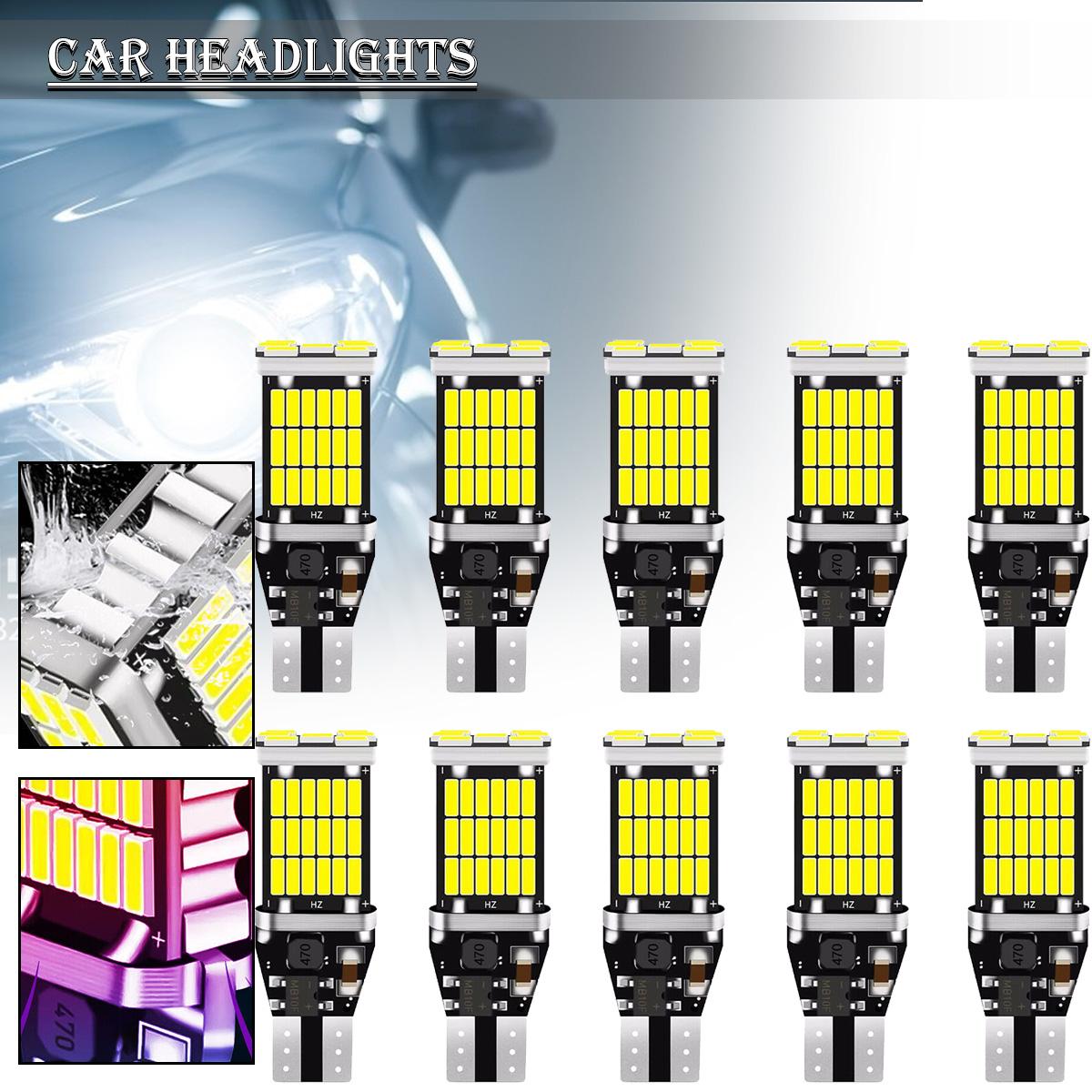 

Pdtoweb 10X T15 921 912 Светодиодные лампы обратного резервного копирования W16W 916 6000K Супер яркий белый