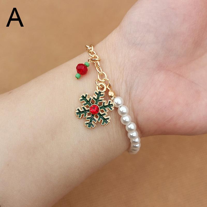 Bransoletka świąteczna Święty Mikołaj Płatek śniegu Bałwan Choinka Biżuteria modowa Oranments