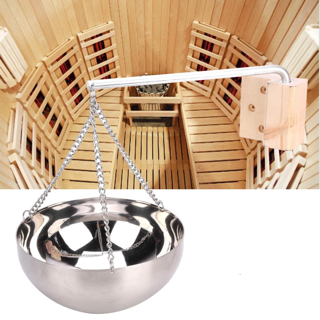 20cm Stainless Steel Sauna Aromatherapy Bowl Essential Oil Holder Sauna Room Accessories
