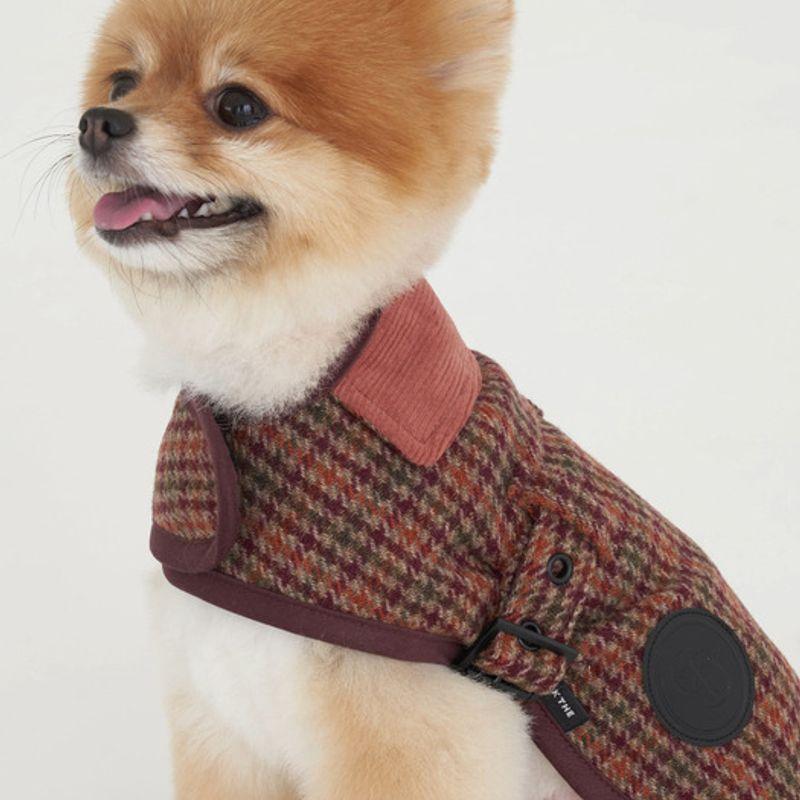 CROOKTHECHIHUAHUA Veste classique à boucle 100% Laine - rouge brique