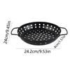 Non Stick BBQ Grill Tray Carbon Steel Circular Plate Multifunction Veggie Roasting Pan  Baking