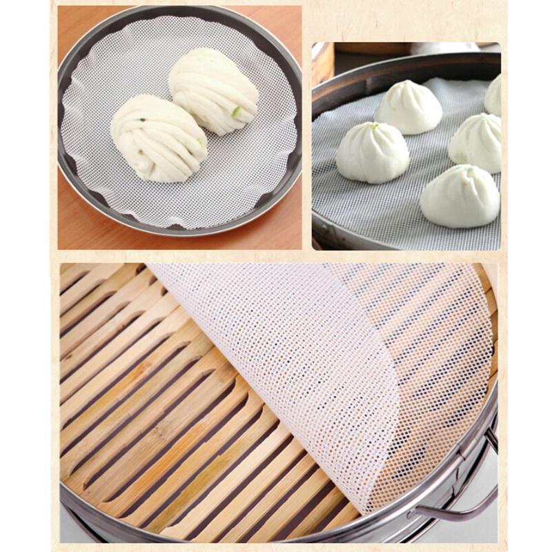 5/6pcs 20/24/27/30cm Silicone Steamer Mesh Mat Non-stick Pad Round Dumplings Mat Steamed Buns Baking Pastry Dim Sum Mat Liners