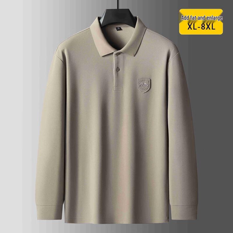 Men s Plus Size Silk Blend Long Sleeve Polo Shirt XXXL