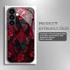 Black Butterfly Tempered Glass Phone Case Suitable for Samsung Galaxy S26 S25 S24 S23 S22 S20 FE/Ultra/Plus Anti Drop Back Cover