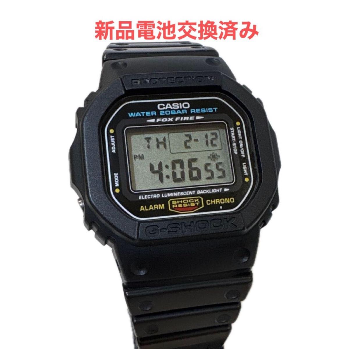 CASIO G-SHOCK DW-5600E FOX FIRE Black used watch Working item Light defective