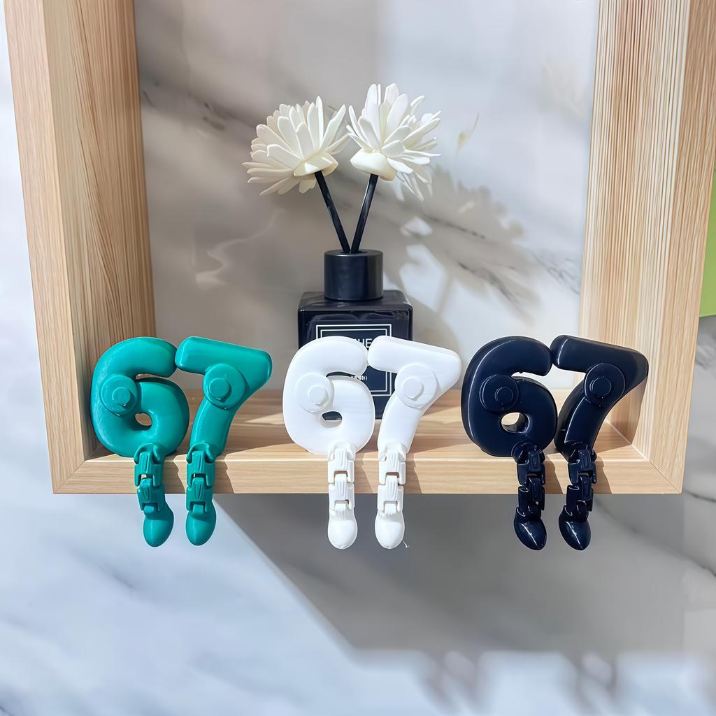 67 Movable Joint Digital Decor Sixty-seven Creative Fashion Home Desktop Decor Ornament Handicraft Garden Bonsai Decoration Gift