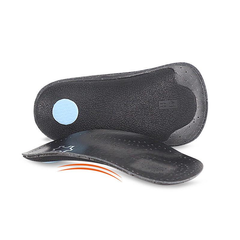Schwarze Leder-Anti-Rutsch-Fußgewölbe-Halbsohlen für Plattfüße (Unisex)