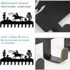 Cowboy Cactus Metal Key Holder - Eclectic Wall Mount Hooks Rack with 10 Hooks - Easy Install Decorative Iron Hanger for Keys
