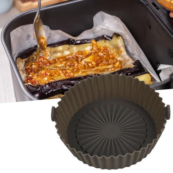 

Микроволновая печь Вкладыш Круглый Антипригарный Легкий Прочный Посудомоечная машина Безопасная воздушная фритюрница Кухонный инструмент небесно-голубой