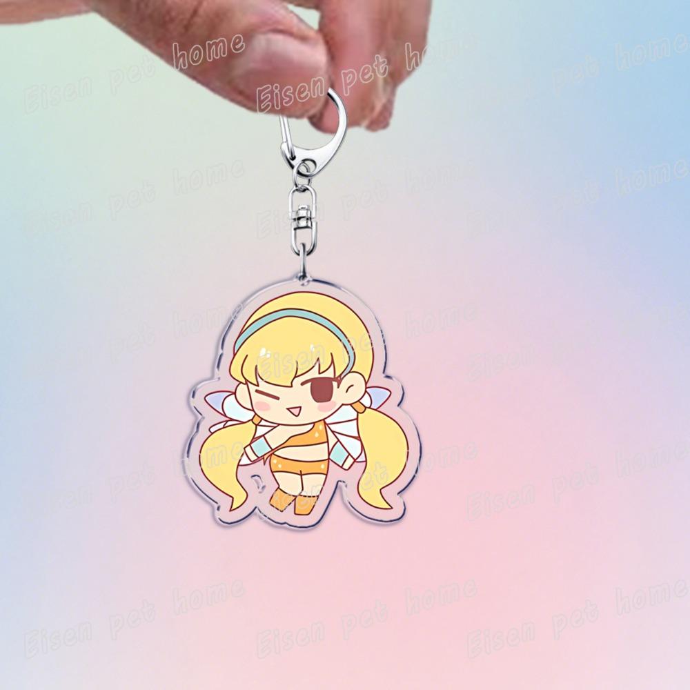Cute Catoon Pixel Keychains for Women Bag Charm Fairy Stella Musa Tecna Magical Girl Fairies Keyrings Jewelry Friends Gifts